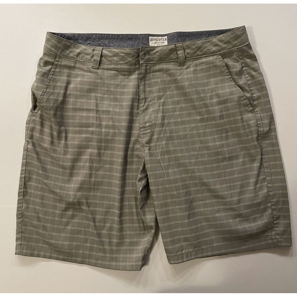 Hang‎ Ten Men's Gray Plaid Shorts Sz 40
